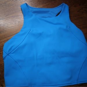 Lululemon wunder train tank high neck size 8 blue